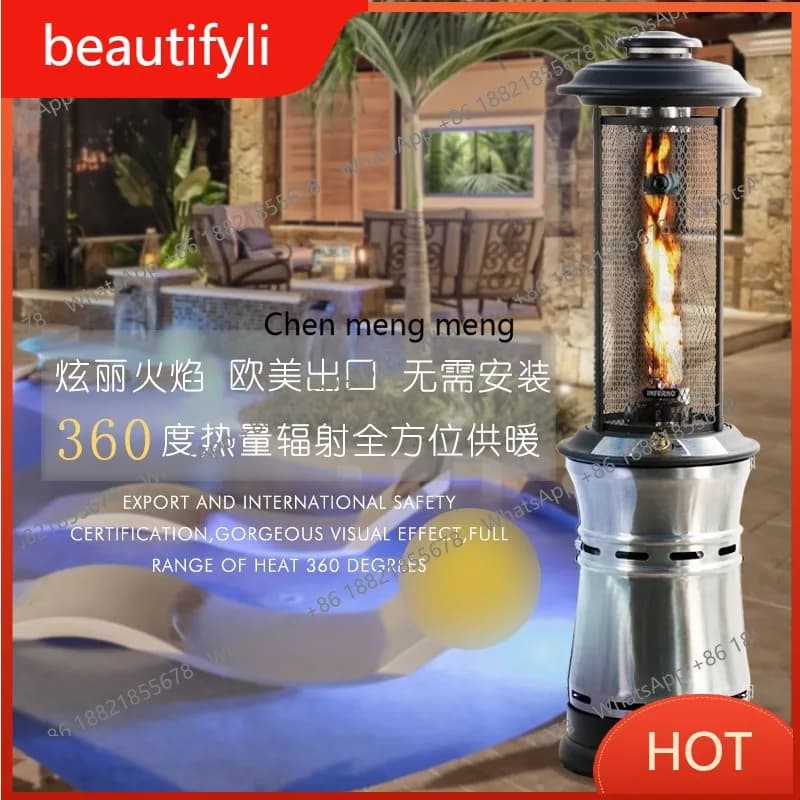 A139 Outdoor Heater Outdoor Heater Round, Baking Furnace Commercial Mobile Liquefied Gas Heating Furnace