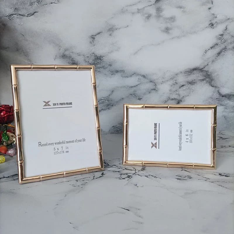 Modern Minimalist Light Gold Metal Picture Frame Stylish Decorative Tabletop Display Frame for Photos and Artwork Home Decor