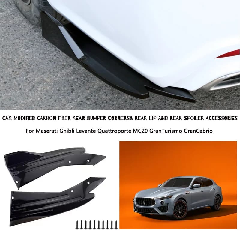 Rear Bumper Lip Diffuser Splitter Canard Protector Front For Maserati Ghibli Levante Quattroporte MC20 GranTurismo GranCabrio