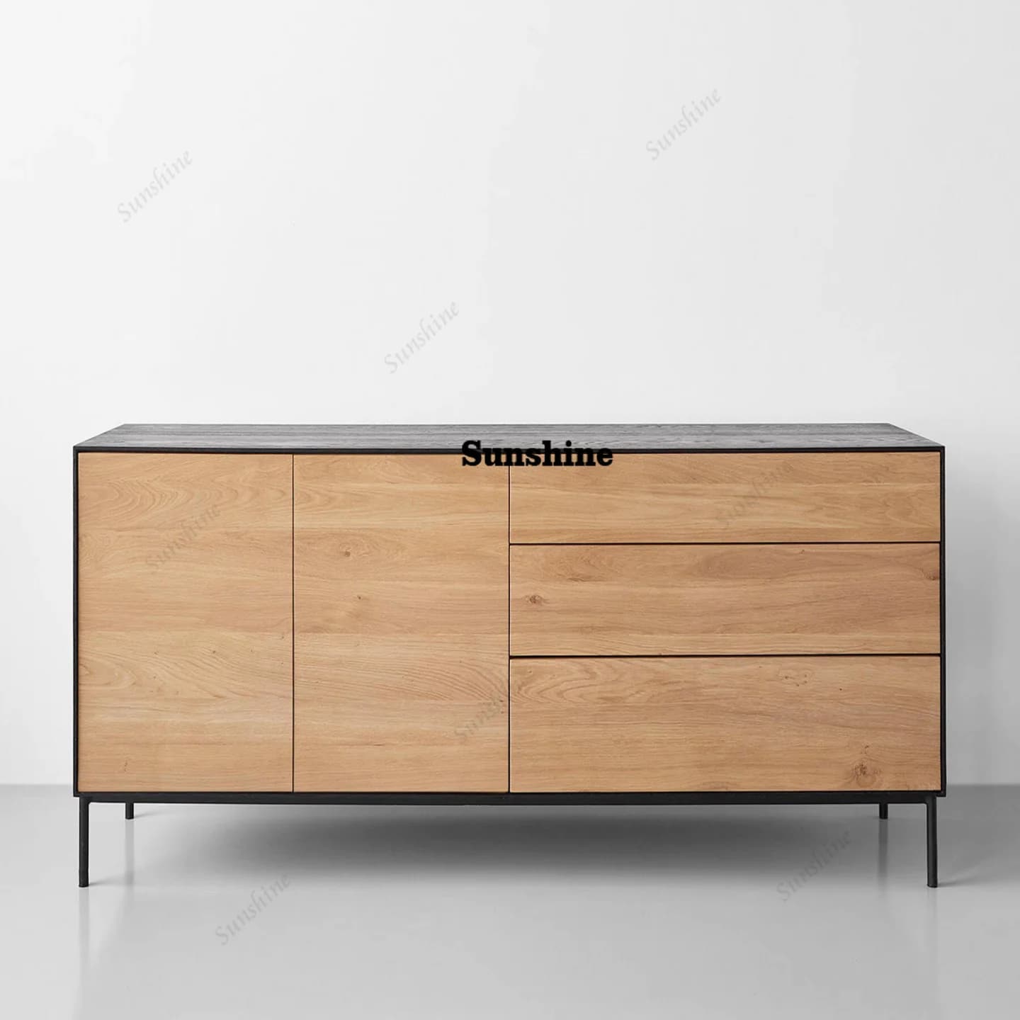 Medieval solid wood dining side cabinet, modern and simple, household niche tea cabinet