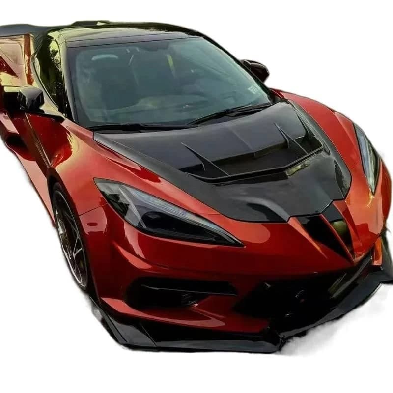Carbon Fiber Hood Large Vented Opening High Quality Fitment C8