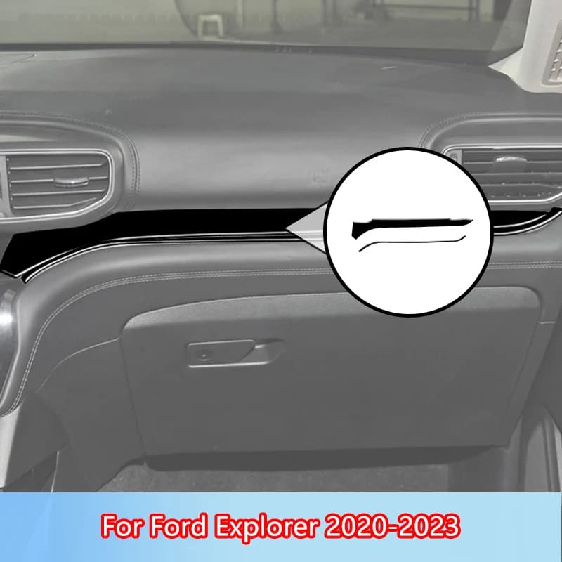 Instrument Panel Brand New ABS Gloss Black Stickers For Ford Explorer 2020 2021 2022 2023 Car Interior Accessories