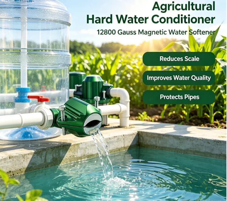 Efficient 12800G Magnetic Water Softener Conditioner No‑Chemical Scale Inhibitor for Agricultural Farm Supply Household Pipework