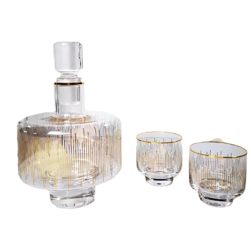 High-end  set, luxury gold line  set, home wine glass wine cabinet decoration model room