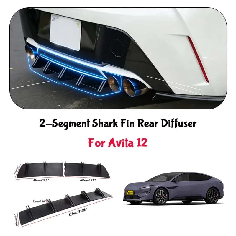 For Avita 12 Shark Fin Rear Diffuser Split Chassis Spoiler Auto Aerodynamic Parts Aerodynamic Modification
