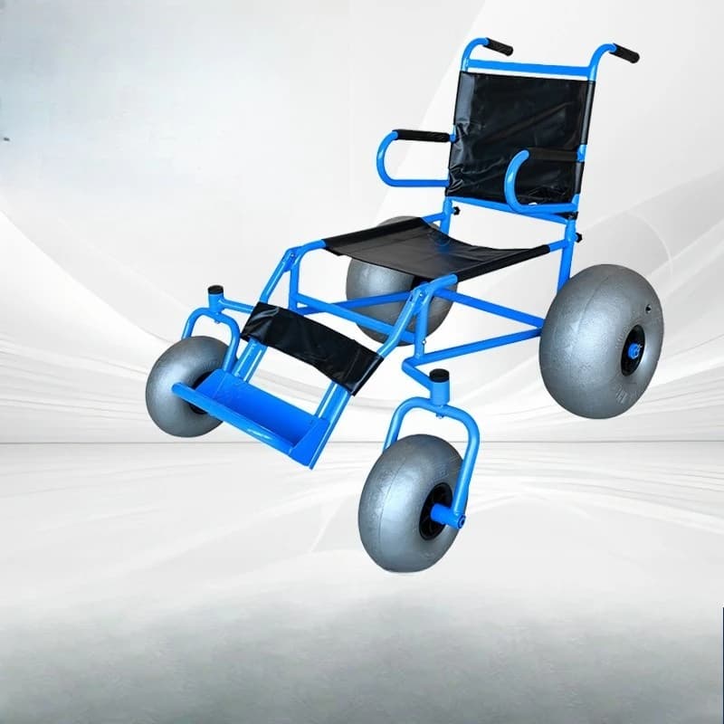 Seaside elderly scooter, aluminum alloy frame oversized wheel hub sand manual beach wheelchair