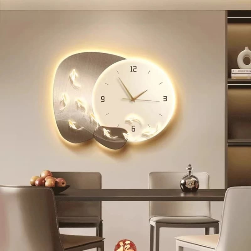 Luxury Number Wall Clocks Art Mural Lamp Living Room Aesthetic Modern Wall Watch Creative Silent LED Clock Home Decoration