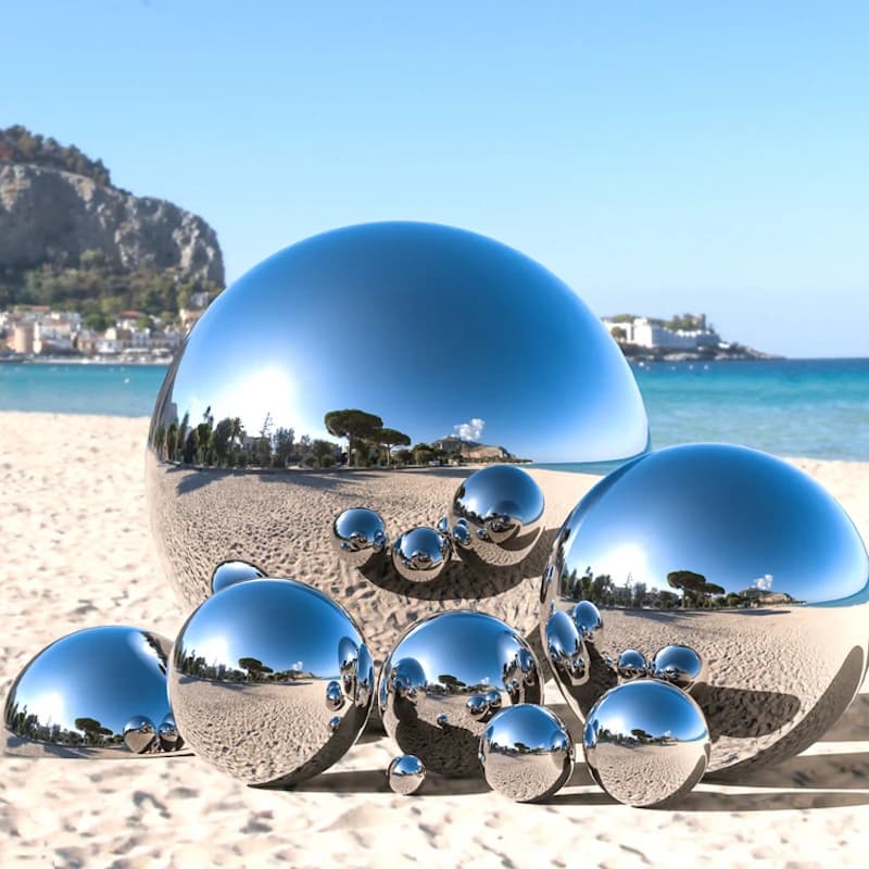 100mm - 250mm Stainless Steel Hollow Ball Mirror Polished Shiny Sphere For Kinds of Ornament and Decoration