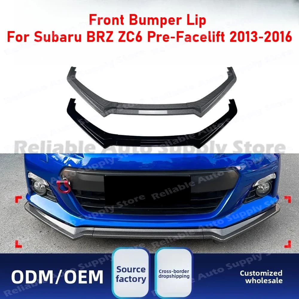 Front Bumper Lip Splitter Spoiler For Subaru BRZ ZC6 Pre‑Facelift 2013‑2016 Front Corner Apron Diffuser Tuning Accessories