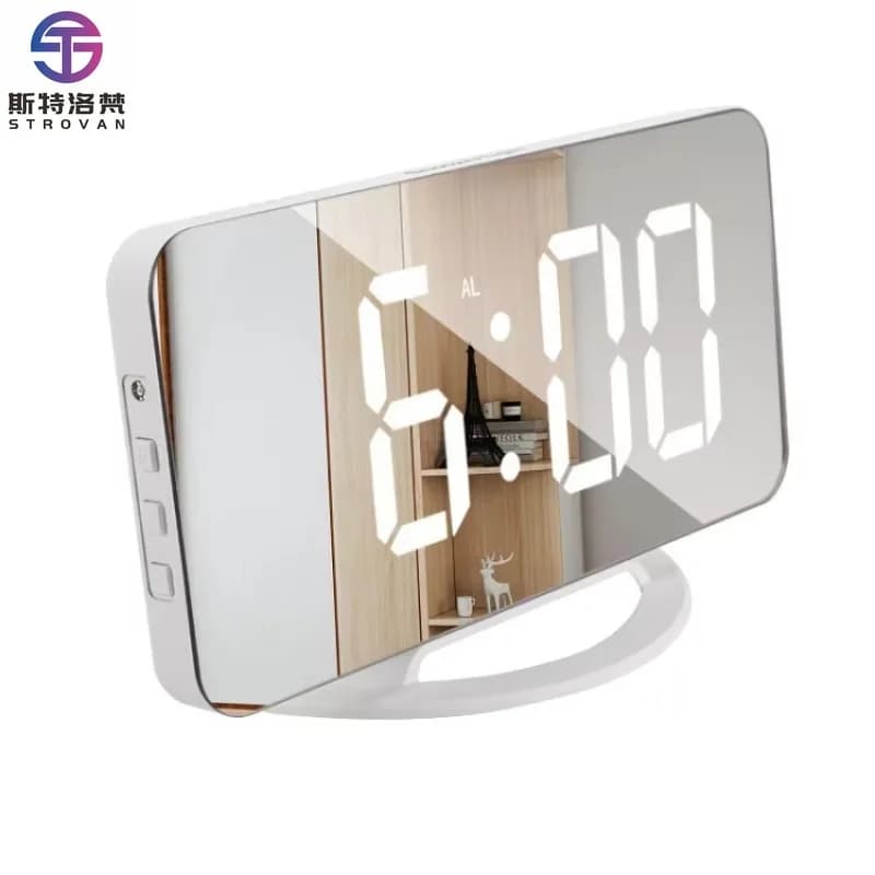 Multifunctional LED Makeup Mirror Desk Clock Automatic Photosensitive Electronic Alarm Home Decoration