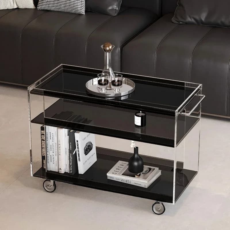 R Living room trolley, a few snacks next to the sofa, mobile coffee table, family dining car storage