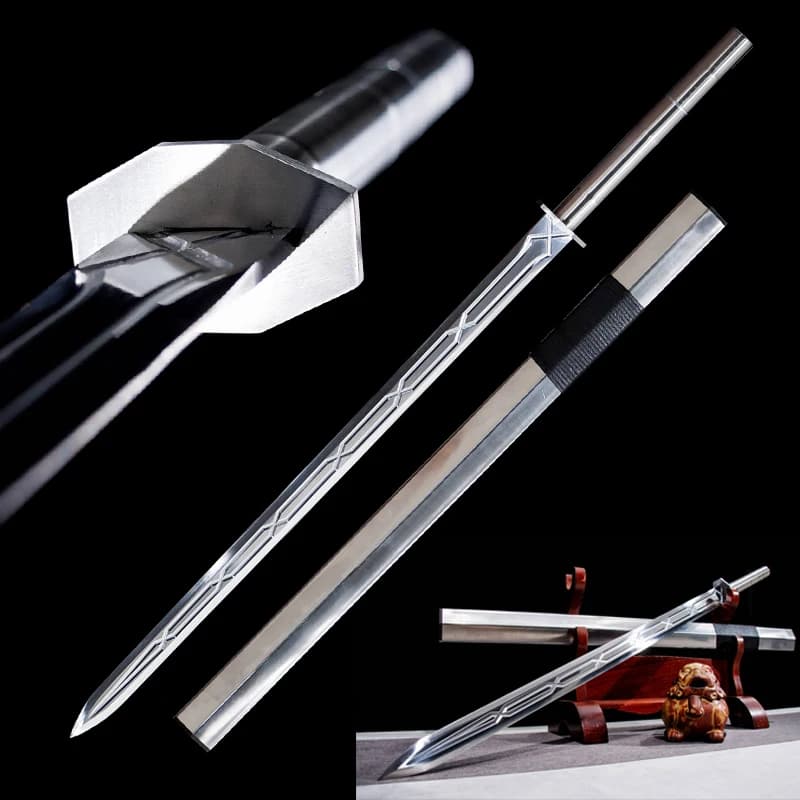 Whole Metal Chinese Sword,High Manganese Steel,Metal Saya Handle,Training Props Swords ,Home Decorative Collection, Non Sharp