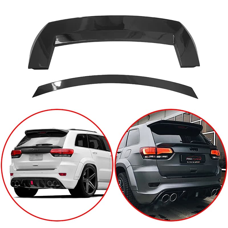 High Quality ABS Car Rear Wing Middle Roof R Style Spoiler Glossy Black Or Carbon Fiber Look For Jeep Grand Cherokee 2013-2020