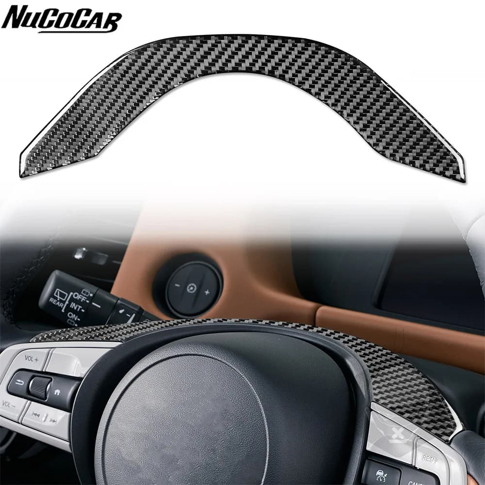 For Honda Fit Jazz GR9 2023-2025 Carbon Fiber Steering wheel upper Panel Trim Cover Car Accessories Interior Decorative Stickers