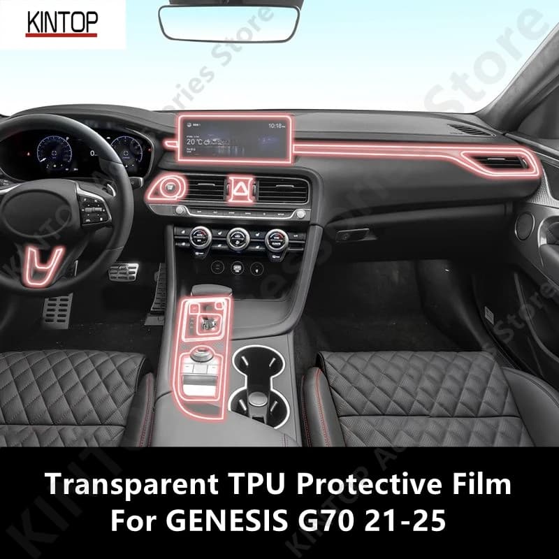 For GENESIS G70 21-25 Car Interior Center Console Transparent TPU Protective Film Anti-scratch Repair Film Accessories Refit