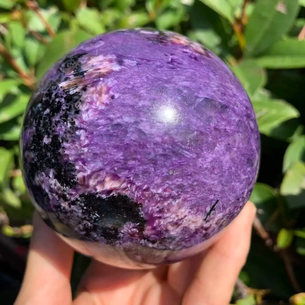 Natural Charoite Crystal Quartz Energy Sphere, For Spiritual Healing, As a Decoration For Home Or Office, For Purification And D