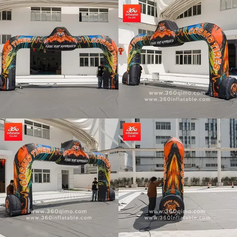 2026 360 Inflatable Custom Advertising Giant Inflatable Tiger Arch Advertising Inflatable Tent Arches for Sport Event Decor