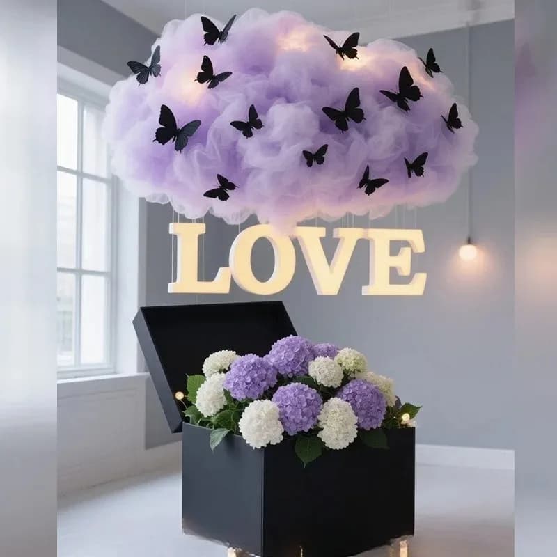 Simulation flower cloud decoration ornament Meichen landscaping shopping mall Internet celebrity store window decoration