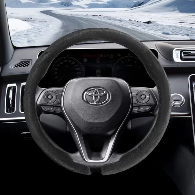 Winter Warm Steering Wheel Cover Soft for Toyota Vios Hilux Camry Harrier Innova Rush Yaris Alphard Hiace Corolla Cross RAV4