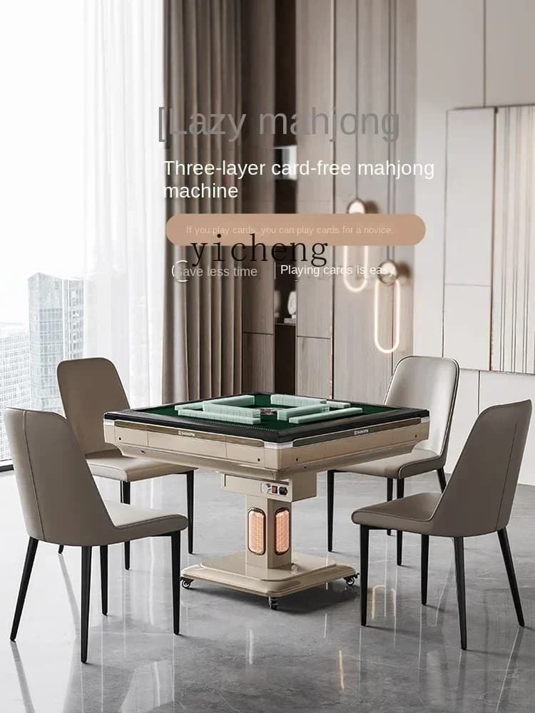 Three-layer Card-free Machine Mahjong Machine, Automatic Electric Folding Mahjong Table, Dining Table, Dual-purpose Household