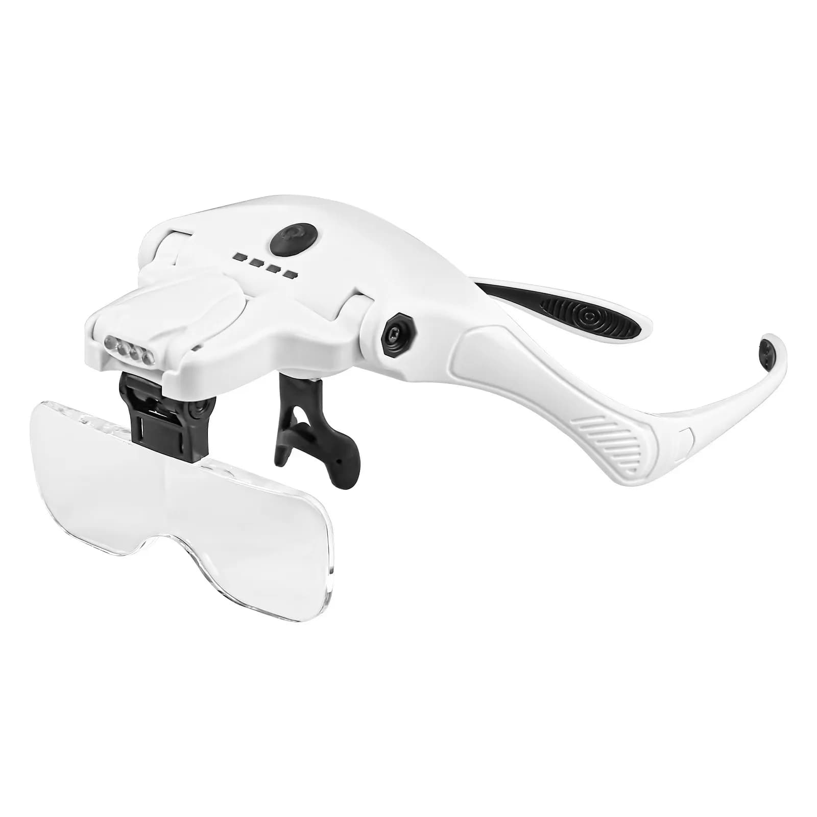 USB Rechargeable LED Headband Magnifier Glasses Hands Free Magnifying Glass with Light Adjustable for Jewelry Watch Repair Readi