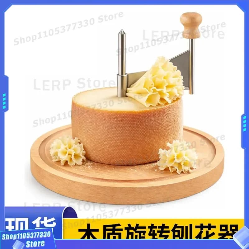 Rotary Cheese Shaver for Chocolate Butter Round Slicer Kitchen Tool Stainless Steel Manual Grater for Hard Cheese Blocks