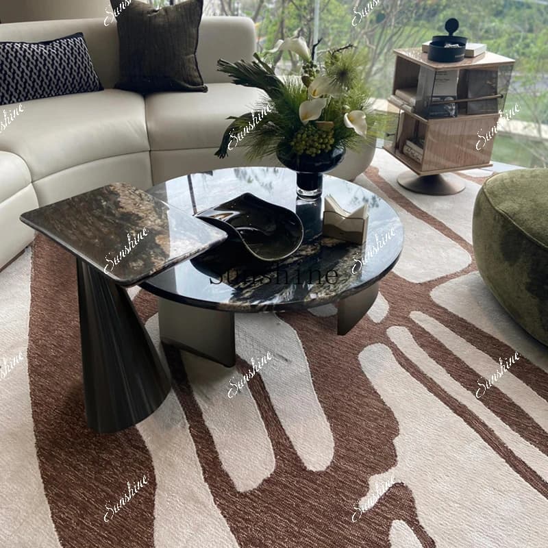 Italian natural universe gold luxury stone coffee table modern simple living room home  FT
