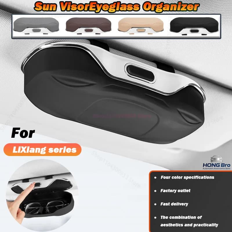 For Leading Ideal LiXiang L7 L8 L9 2025 Portable Car Visor Sunglasses Glasses Case Glasses Holder Clip Box Car Lenses Holder