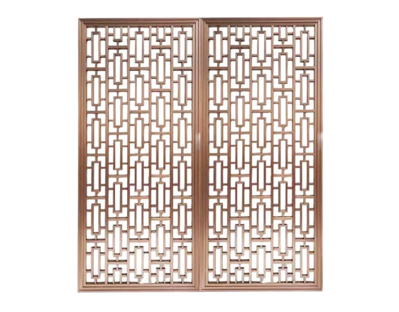fm-High Quality Modern Style Sliding Byobu Partition Screen Laser Cut 304 Stainless Steel Room Divider with Coating Technics*
