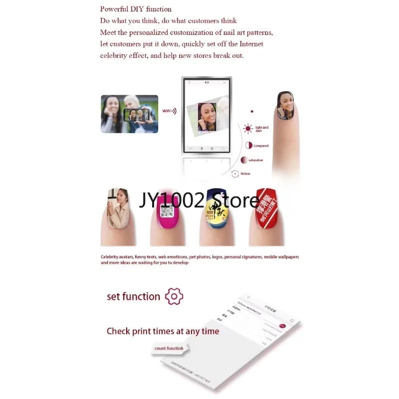 3D Digital Nail Art Printer Machine All-in-One Printing Drying System for Nail Salon