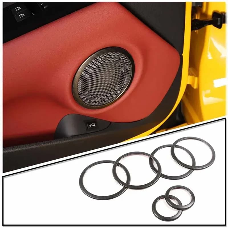 For 2019-2021 Toyota GR Supra A90 stainless steel carbon fiber pattern door speaker ring decoration sticker interior accessories