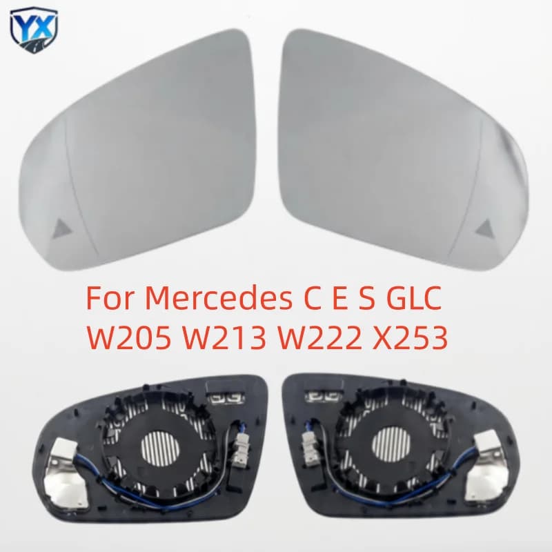 Heated BSM Blind Spot Warning Side Wing Rearview Mirror Glass Replacement Lens For Mercedes C E S GLC W205 W213 W222 X253