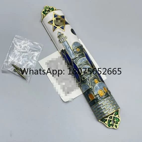 Israel Gate Post with Roll Metal Jewish Blessing Gate Post Ornament Decorative Gift