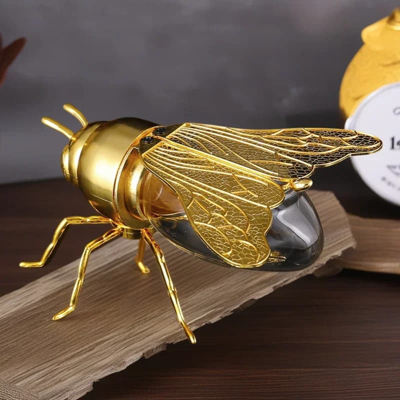 Luxury Large Bee Honey Jar With Spoon Moistureproof Kitchen Seasoning Jar For Home Table Decor, Gift For Women & Couples, Cozy