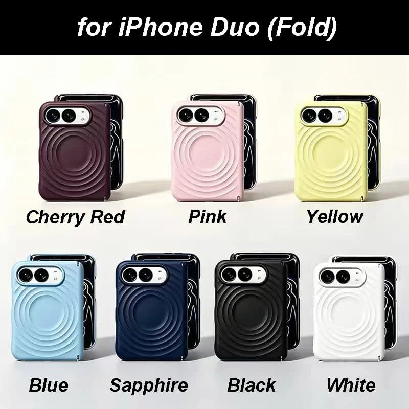 Solid Color Wave Magnetic Phone Case Cover for iPhone Duo / 18 Fold Case (NO LOGO)