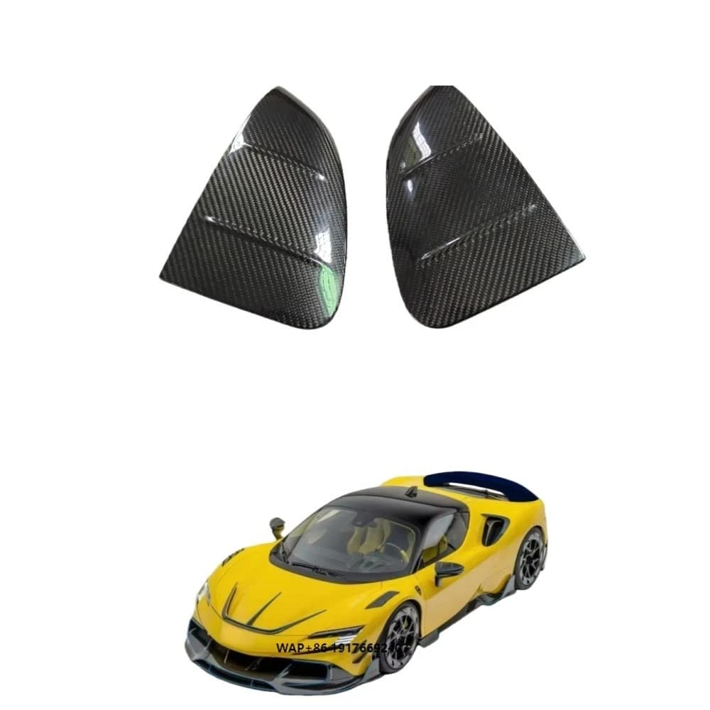 Upgraded M Style Dry Carbon Fiber Rearview Mirror Shell and Rearview Mirror Decoration Suitable forFerrari SF90