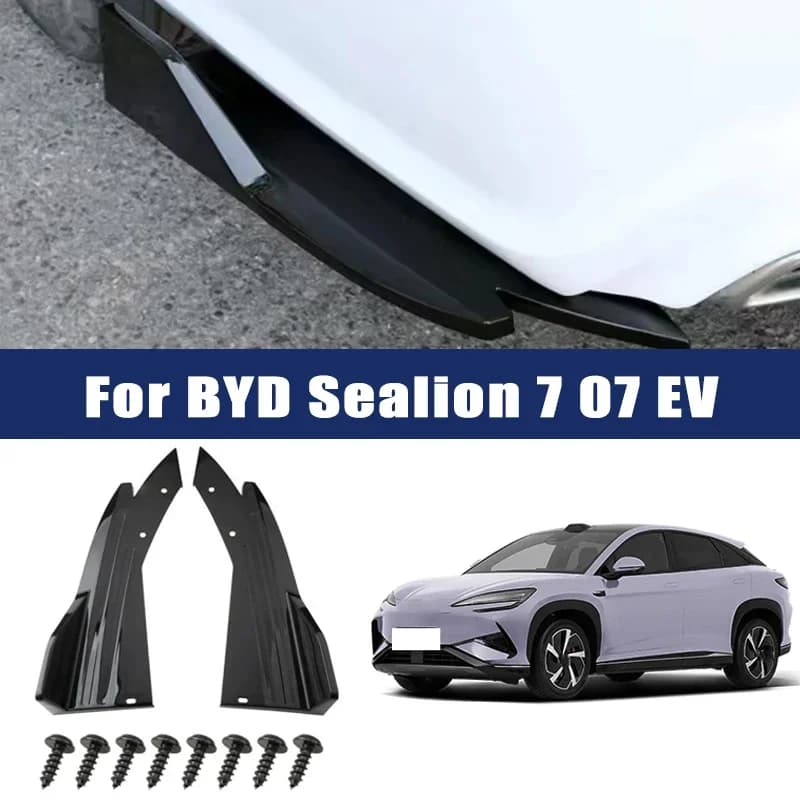 Car Rear Bumper Spoiler Lip Carbon Fiber Wing Trim Anti-crash Diffuser Side Skirt Wrap Angle Splitter For BYD Sealion 7 07 EV
