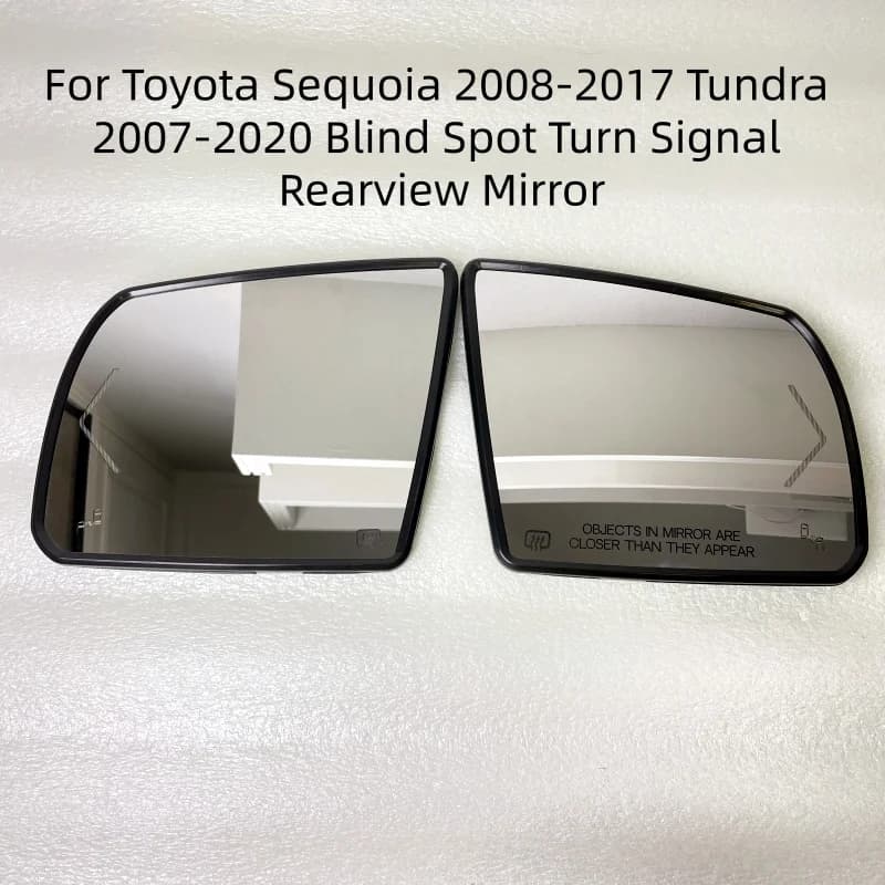 Left Right Heated Side Mirror Glass, Blind Spot Turn Signal Rearview Mirror Lens For Toyota Sequoia 2008-2017 Tundra 2007-2020