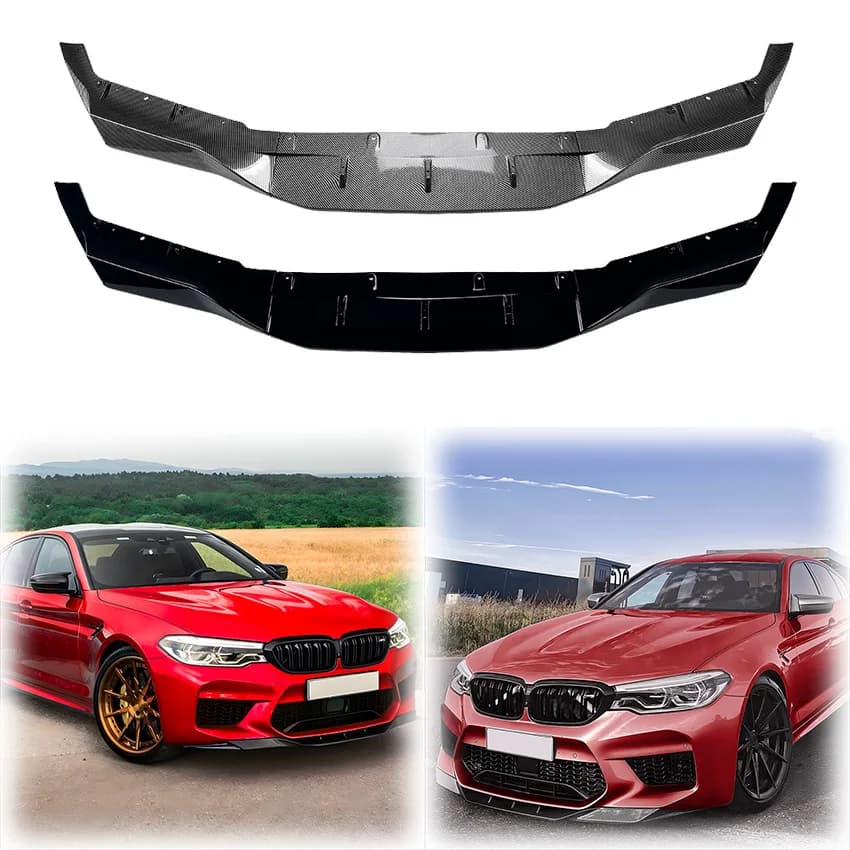 2018 2019 2020 For BMW 5 Series M5 F90 Pre Lci Front Lip Spoiler Bumper Splitter Diffuser By Gloss Black Carbon Look Body Kit