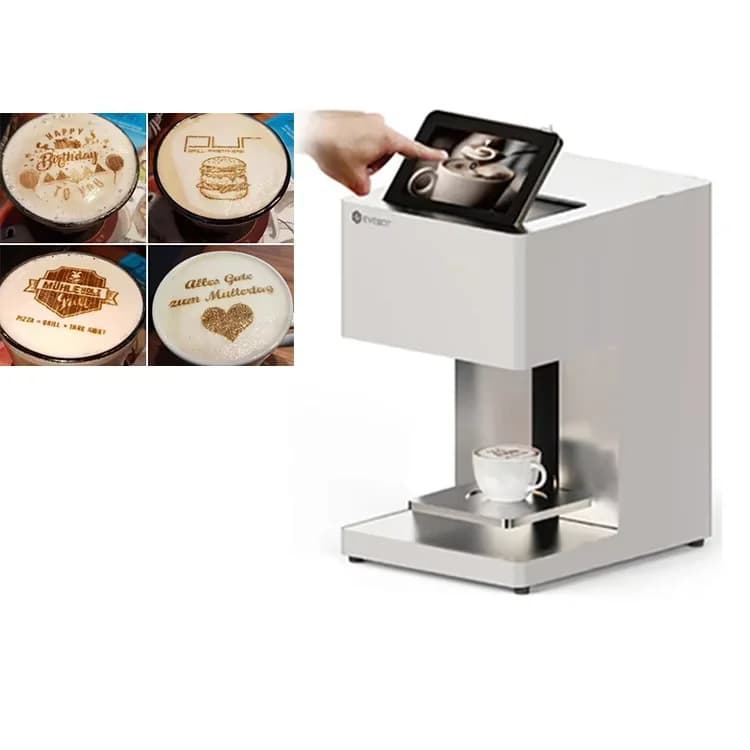 Commercial Cafe Edible Ink Coffee Printer XP600 Print Android Control 600dpi Resolution Fast 5-15s Latte Art Cake Free Cartridge