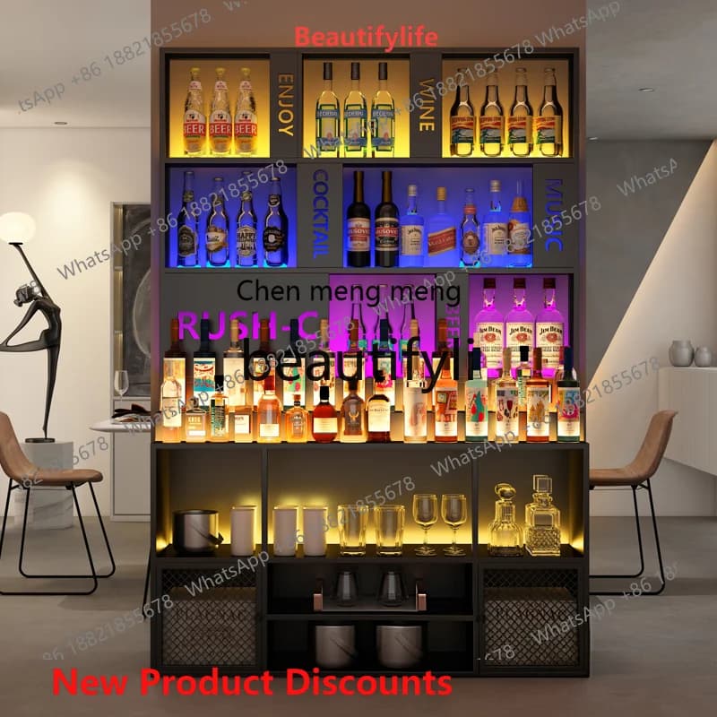 cn8350 ss Wine Rack Floor-standing Storage Rack Bar Sideboard Cabinet Wall-mounted Commercial Display Cabinet