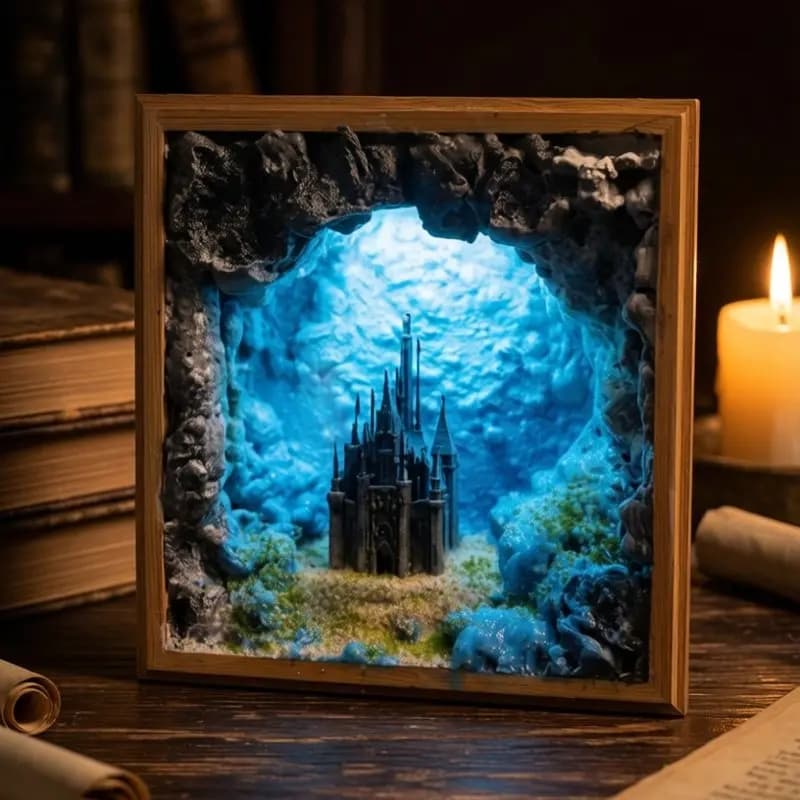 Creative Underwater Castle Miniature Scene Luminous Sculpture Home Decoration Crafts Exquisite Gifts