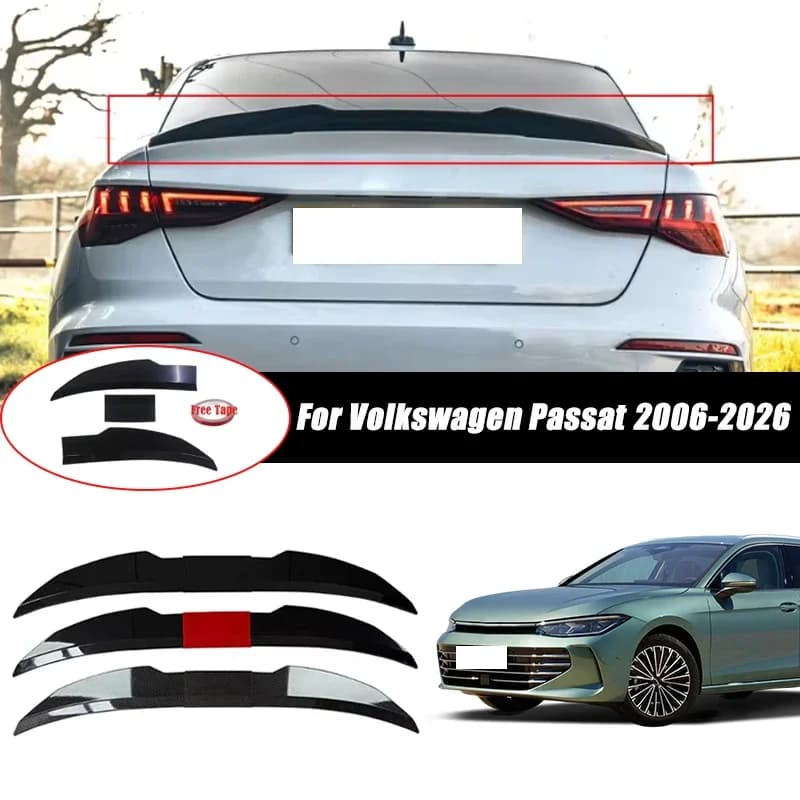 3pcs Sedan Rear Trunk Spoiler For Volkswagen Passat 2006-2026 Adjustable DIY Modified Trunk Spoiler Automotive Accessories