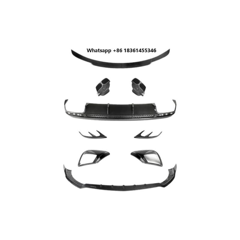 Dry Carbon Fiber Car Parts Body Kit With Lip Spoiler Side Skirts Vent For  S Class W222 C217 Carbon Kit