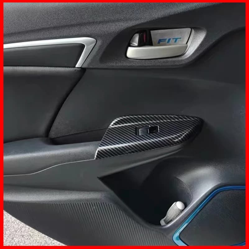 Car Styling For Honda Fit 2015-2017 Door Window Lift Control Button Panel Cover Trim Decoration Frame Auto Parts Accessories