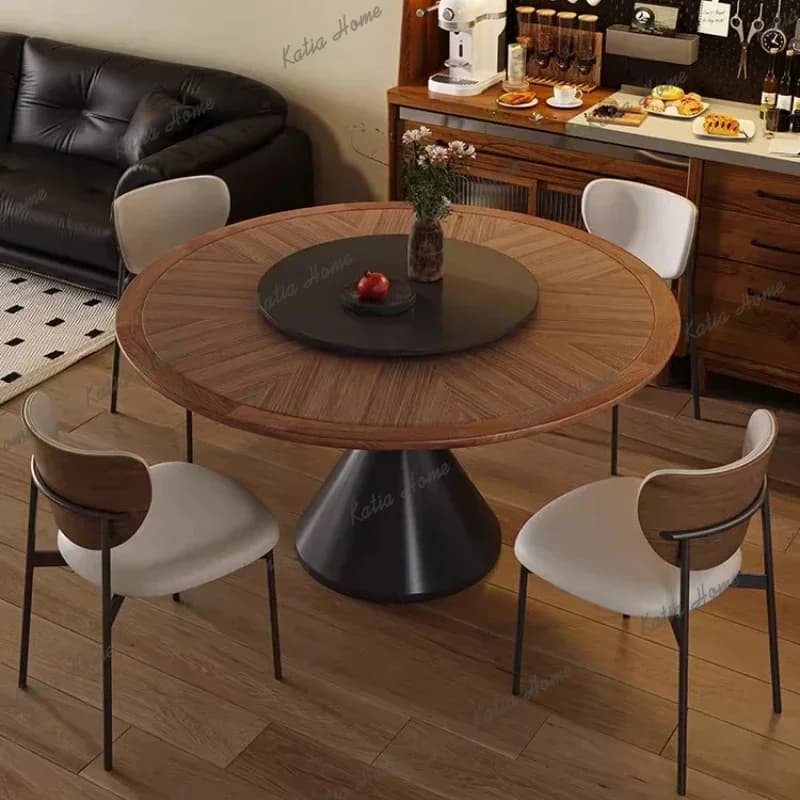 FG Modern Round Rock Slab Dining Table Pliante 6 Chairs Dining Rooms Tables And Sets Kitchen Furniture 110cm 120cm 130cm 150cm