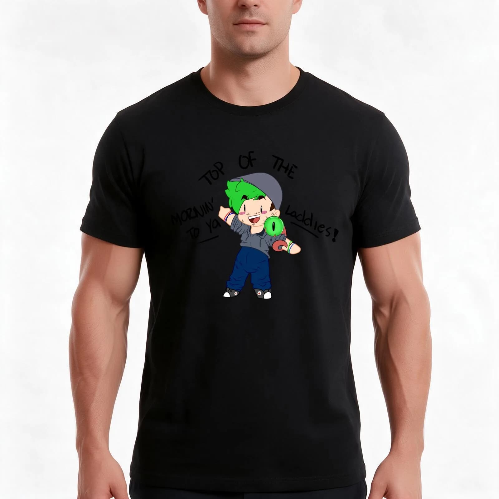 Jacksepticeye - Top Of The Mornin' To Ya Laddies! T-Shirt, Summer Casual Cotton Tee, Oversized Streetwear Tops, Unisex Men Women