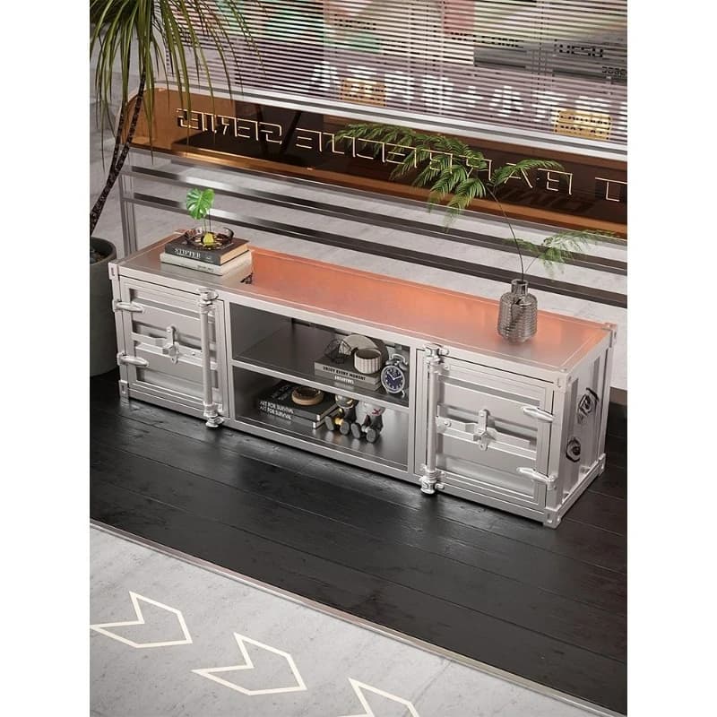 Industrial style TV cabinet container storage cabinet living room coffee table TV