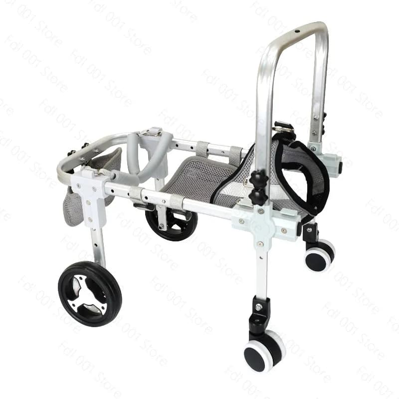 Adjustable Dog Wheelchair Hind Leg Support 4-Wheel Mobility Cart With Harness For Senior/Disabled Pets Rehabilitation