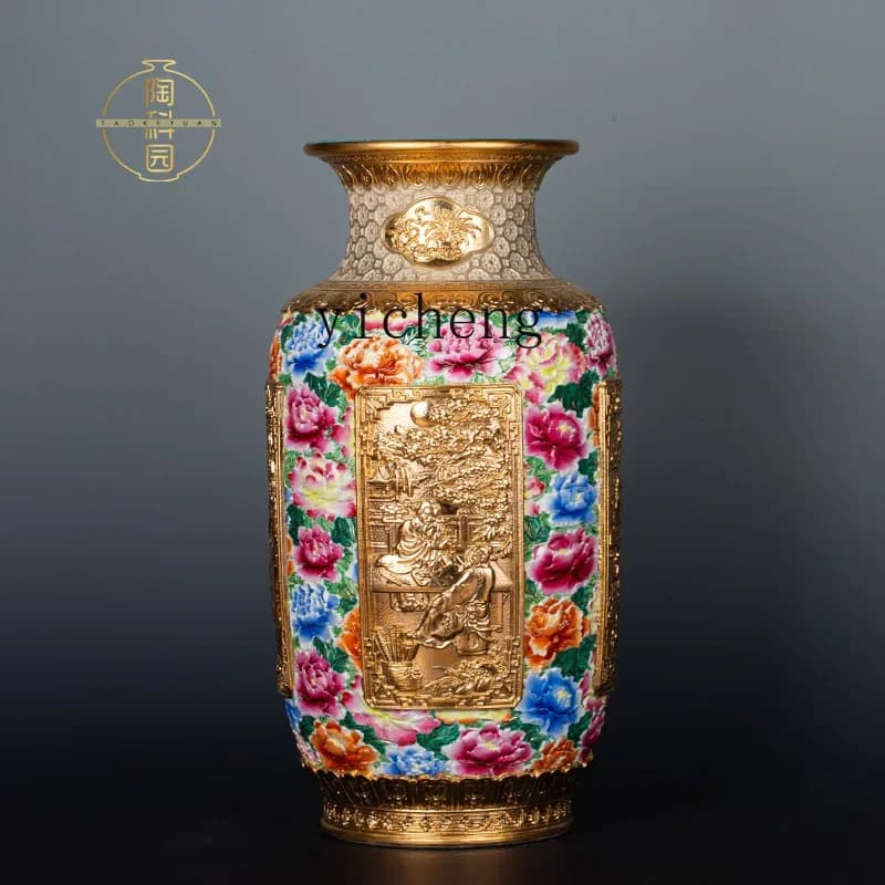 ceramic ware Chinese retro blue and white porcelain vase home decoration ornament handicraft advanced sense